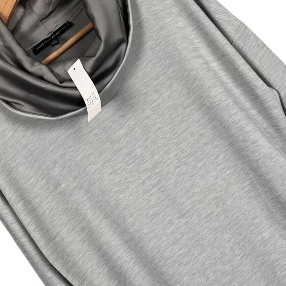 NWT White House‎ Black Market Women’s M Grey Funnel Neck Zip Pullover Chic Cozy - Picture 1 of 12